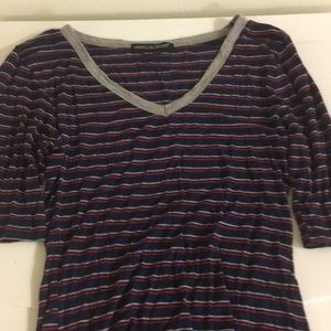 STRIPED QUARTER SLEEVE TEE